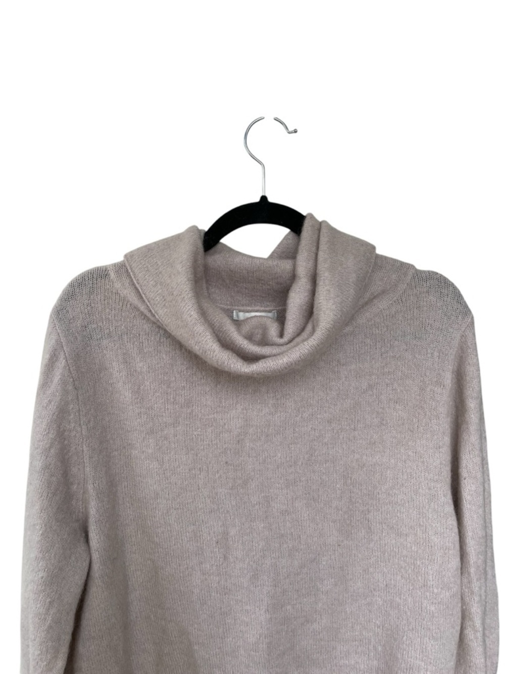 H&M Women's Wool Mohair Cropped Cowl Neck Sweater Blush Mauve S - Picture 2 of 10